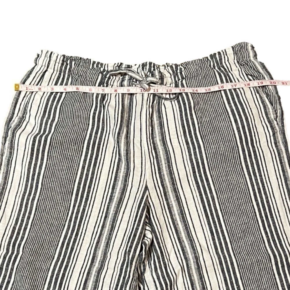 Time and Tru Women's High Rise Wide Leg Crop Linen Pants Women’s Sz L 12-14 - Picture 9 of 13